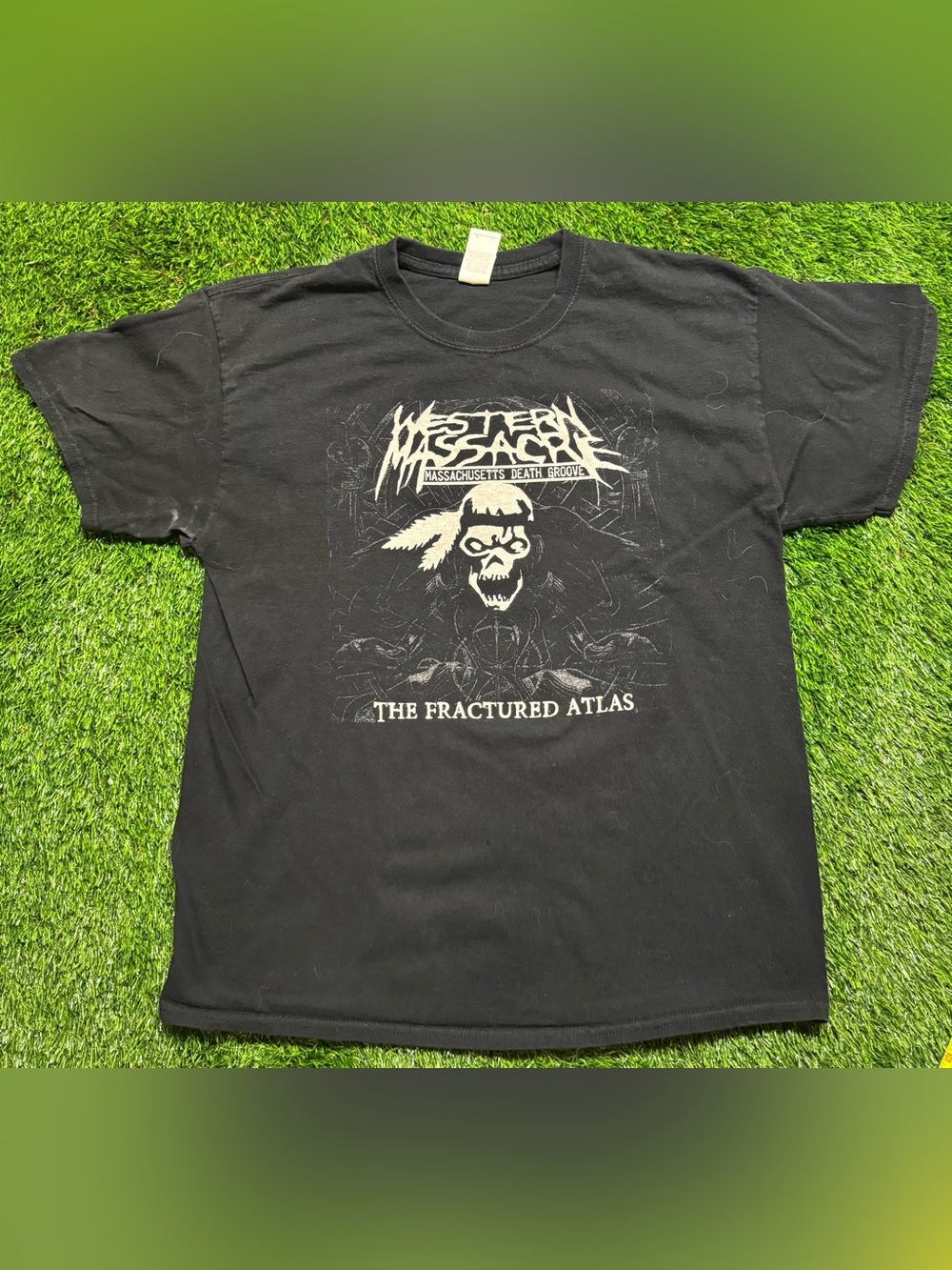 Western Massacre The Fractured Atlas Band T Shirt L Death Groove Metal Rar